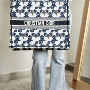 Túi Dior Book Tote Mini Xanh Than Trắng To