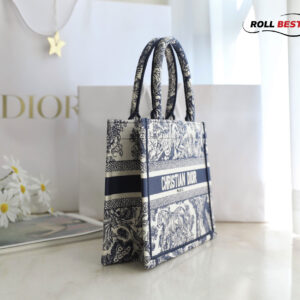 Túi Dior Book Tote Toile de Jouy Embroidery Blue