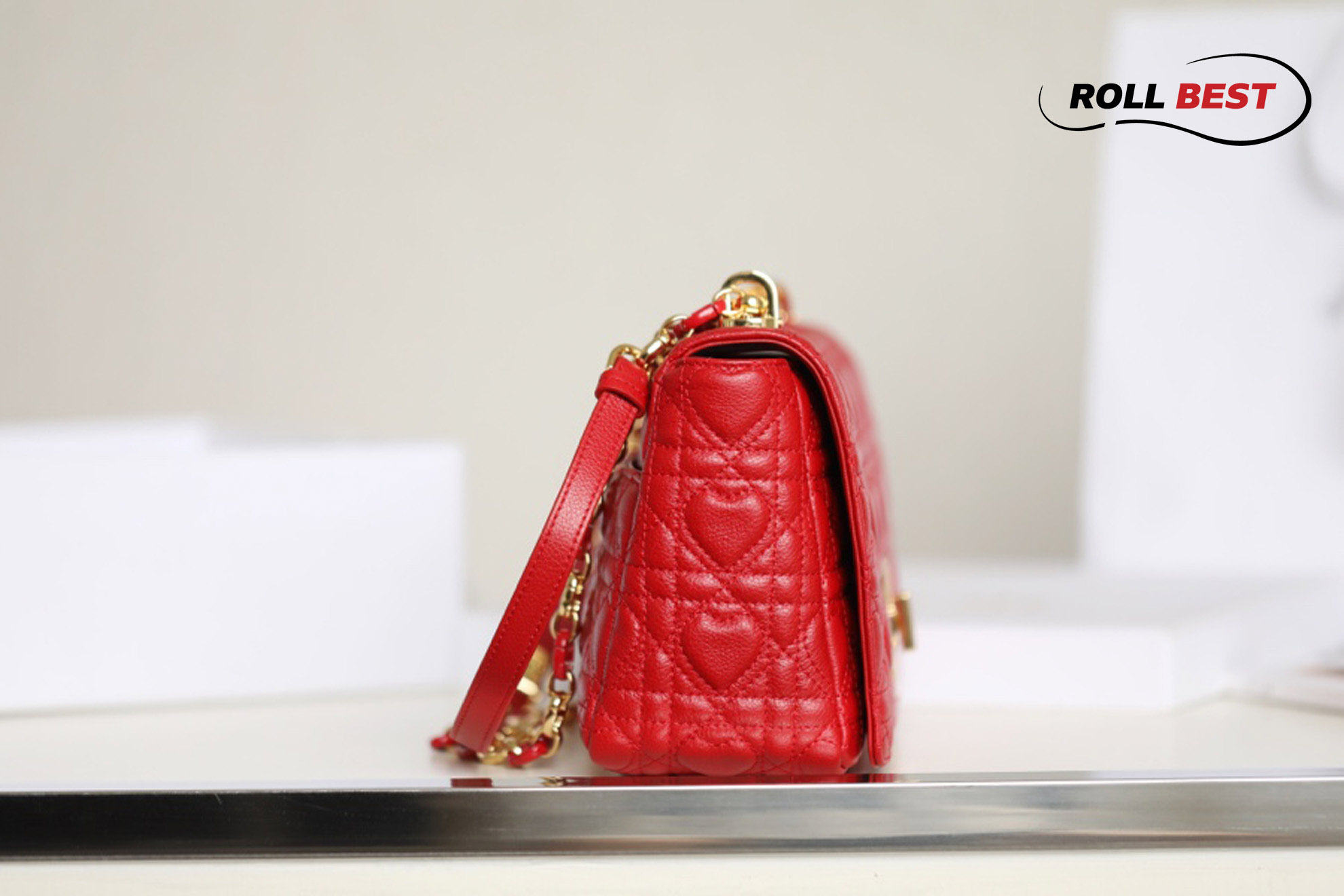 Túi Dior Caro Bag Medium Dioramour Red Mini