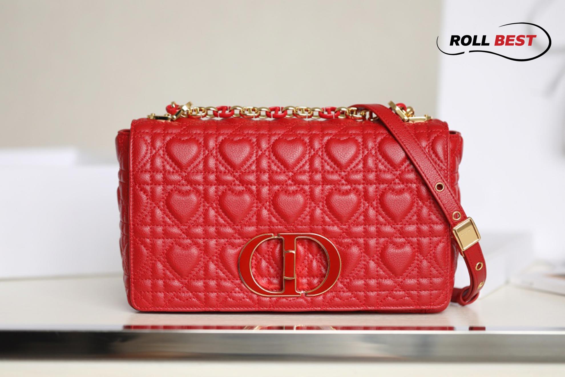 Túi Dior Caro Bag Medium Dioramour Red Mini