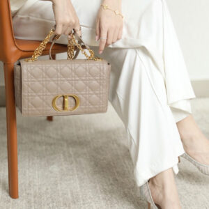 Túi Dior Caro Bag Stone Brown Supple Cannage Calfskin Women Mini
