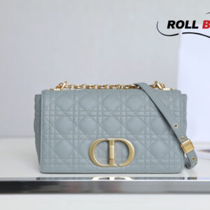 Túi Dior Caro Bag Stone Gray Supple Cannage Calfskin Women Small