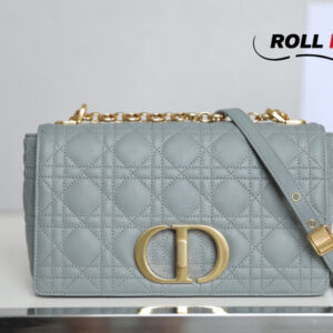 Túi Dior Caro Bag Stone Gray Supple Cannage Calfskin Women Small