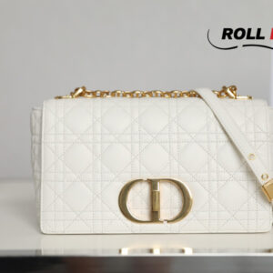 Túi Dior Caro Bag Stone White Supple Cannage Calfskin Women Mini