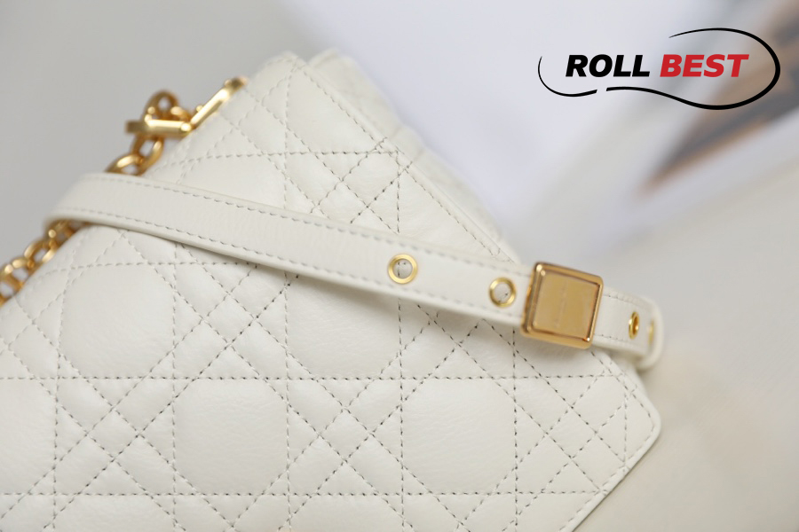 Túi Dior Caro Bag Stone White Supple Cannage Calfskin Women Mini