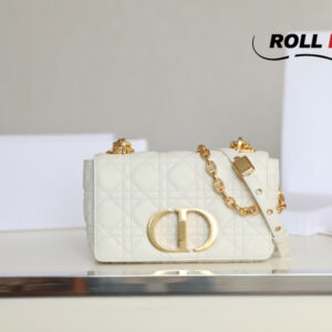 Túi Dior Caro Bag Stone White Supple Cannage Calfskin Women Mini