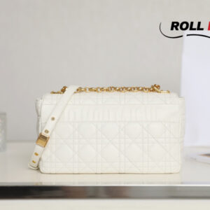 Túi Dior Caro Bag Stone White Supple Cannage Calfskin Women Mini