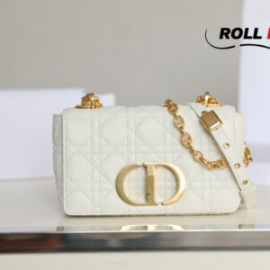 Túi Dior Caro Bag Stone White Supple Cannage Calfskin Women Mini