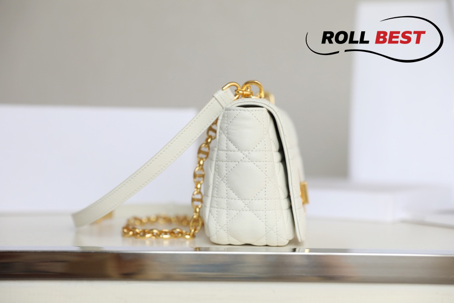 Túi Dior Caro Bag Stone White Supple Cannage Calfskin Women Mini