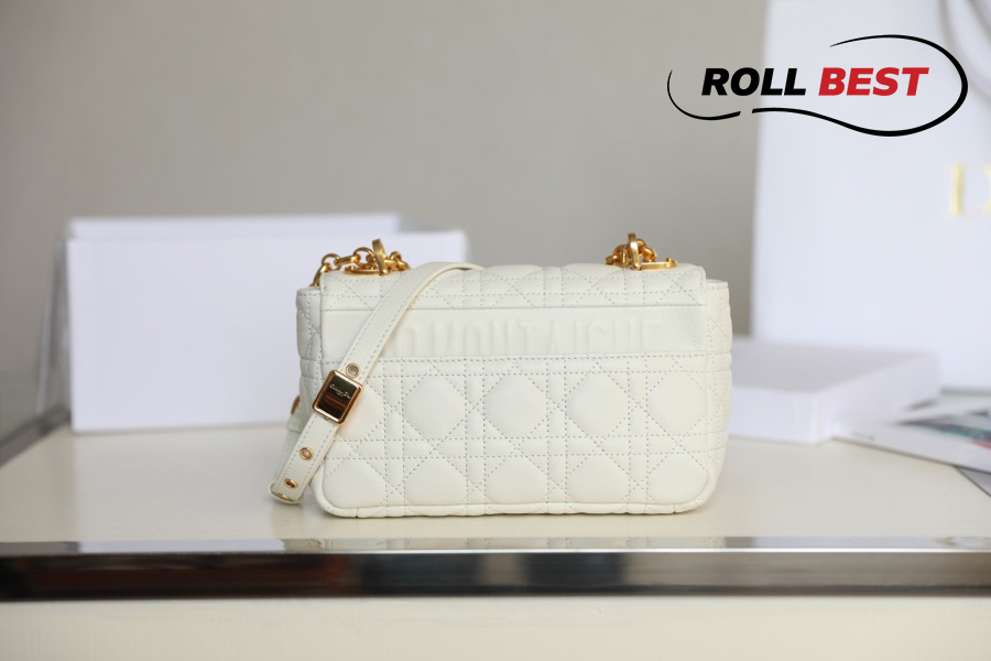 Túi Dior Caro Bag Stone White Supple Cannage Calfskin Women Mini