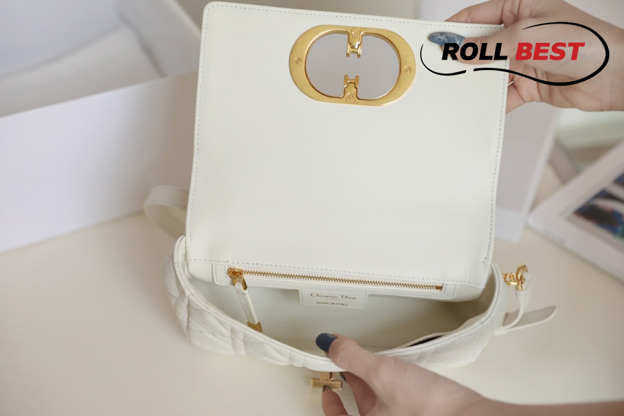 Túi Dior Caro Bag Stone White Supple Cannage Calfskin Women Mini