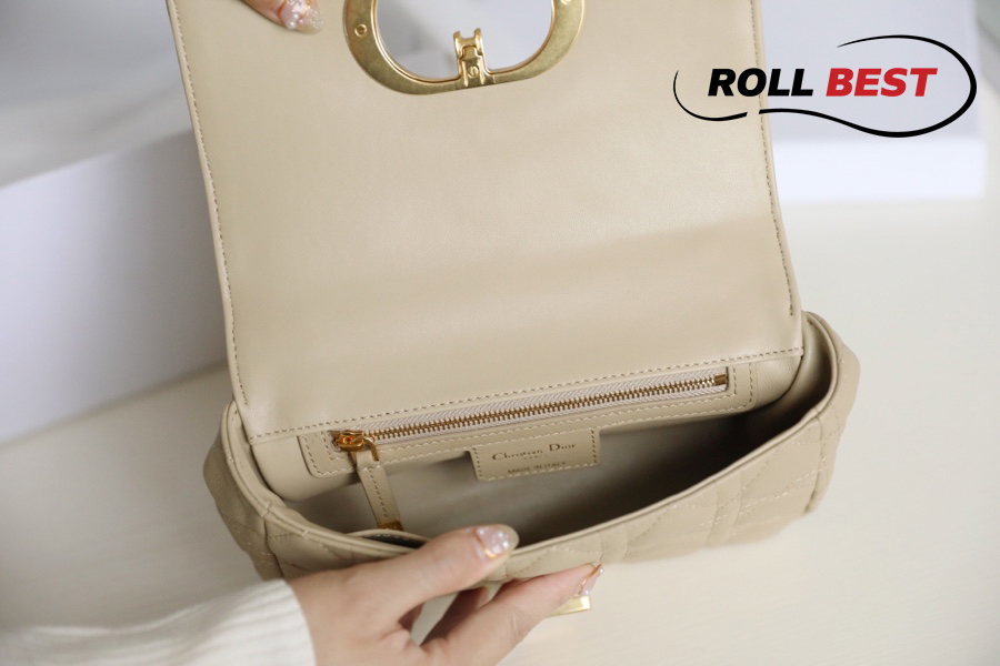 Túi Dior Caro Bag Stone Yellow Supple Cannage Calfskin Women