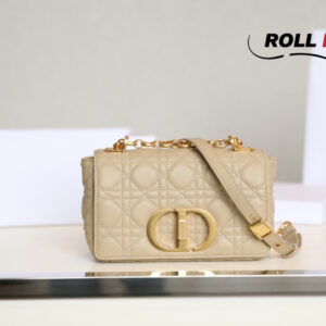 Túi Dior Caro Bag Stone Yellow Supple Cannage Calfskin Women