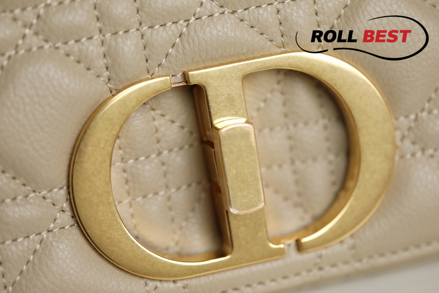 Túi Dior Caro Bag Stone Yellow Supple Cannage Calfskin Women