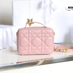 Túi Dior Caro Box Bag Pink Calfskin