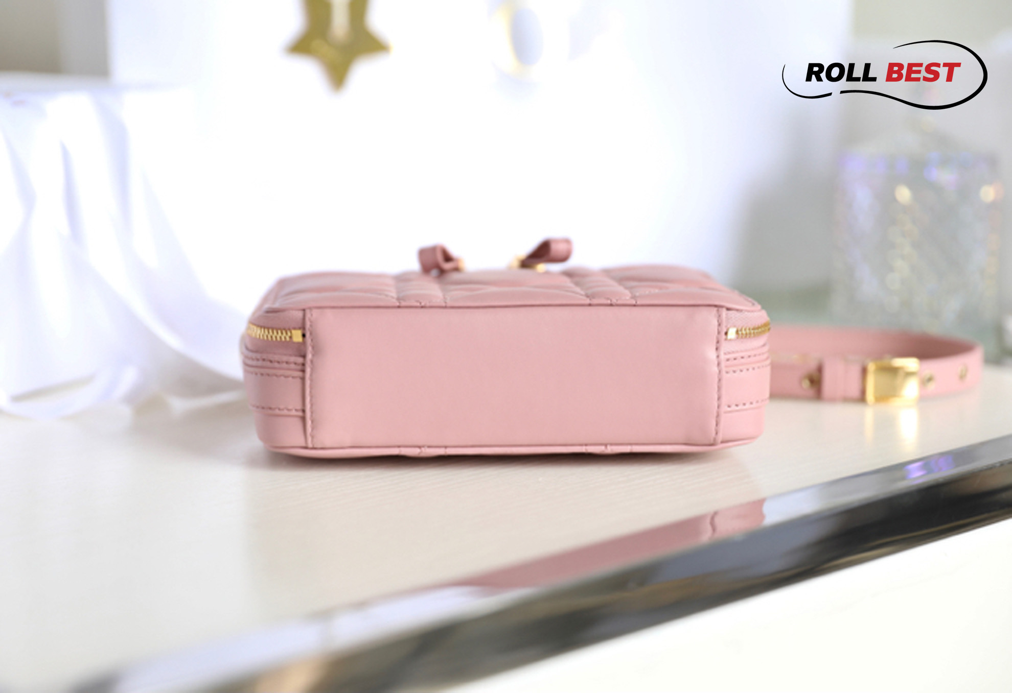 Túi Dior Caro Box Bag Pink Calfskin