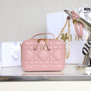 Túi Dior Caro Box Bag Pink Calfskin