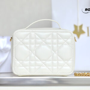 Túi Dior Caro Box Bag White Calfskin