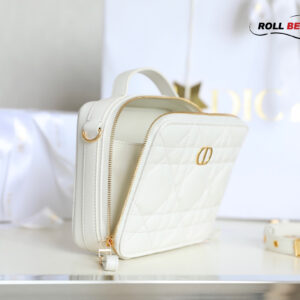 Túi Dior Caro Box Bag White Calfskin