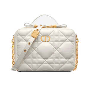 Túi Dior Caro Box Bag White Calfskin