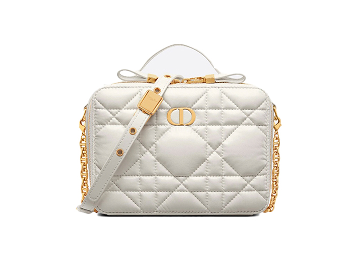 Túi Dior Caro Box Bag White Calfskin