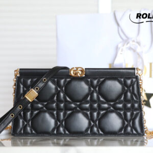 Túi Dior Caro Colle Noire Clutch With Chain Black Cannage Lambskin