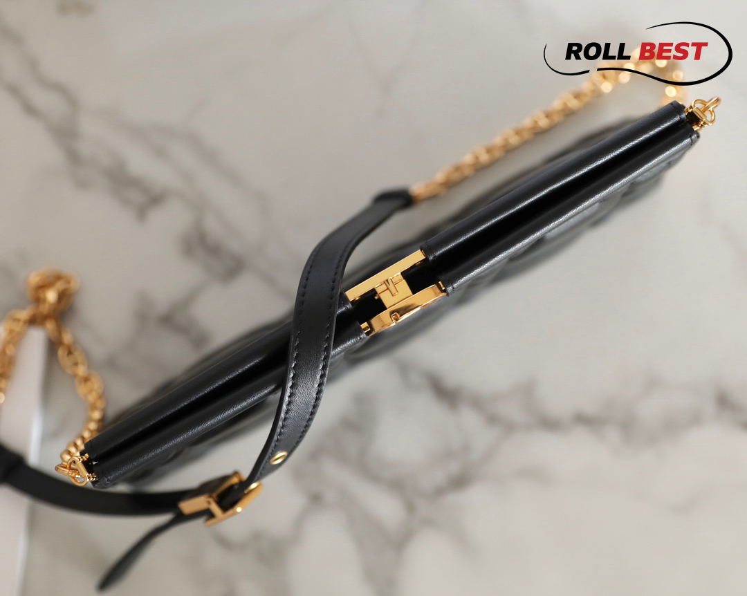 Túi Dior Caro Colle Noire Clutch With Chain Black Cannage Lambskin