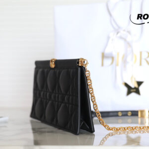 Túi Dior Caro Colle Noire Clutch With Chain Black Cannage Lambskin