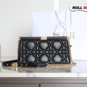 Túi Dior Caro Colle Noire Clutch With Chain Black Cannage Lambskin