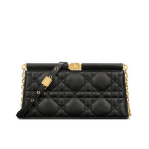 Túi Dior Caro Colle Noire Clutch With Chain Black Cannage Lambskin