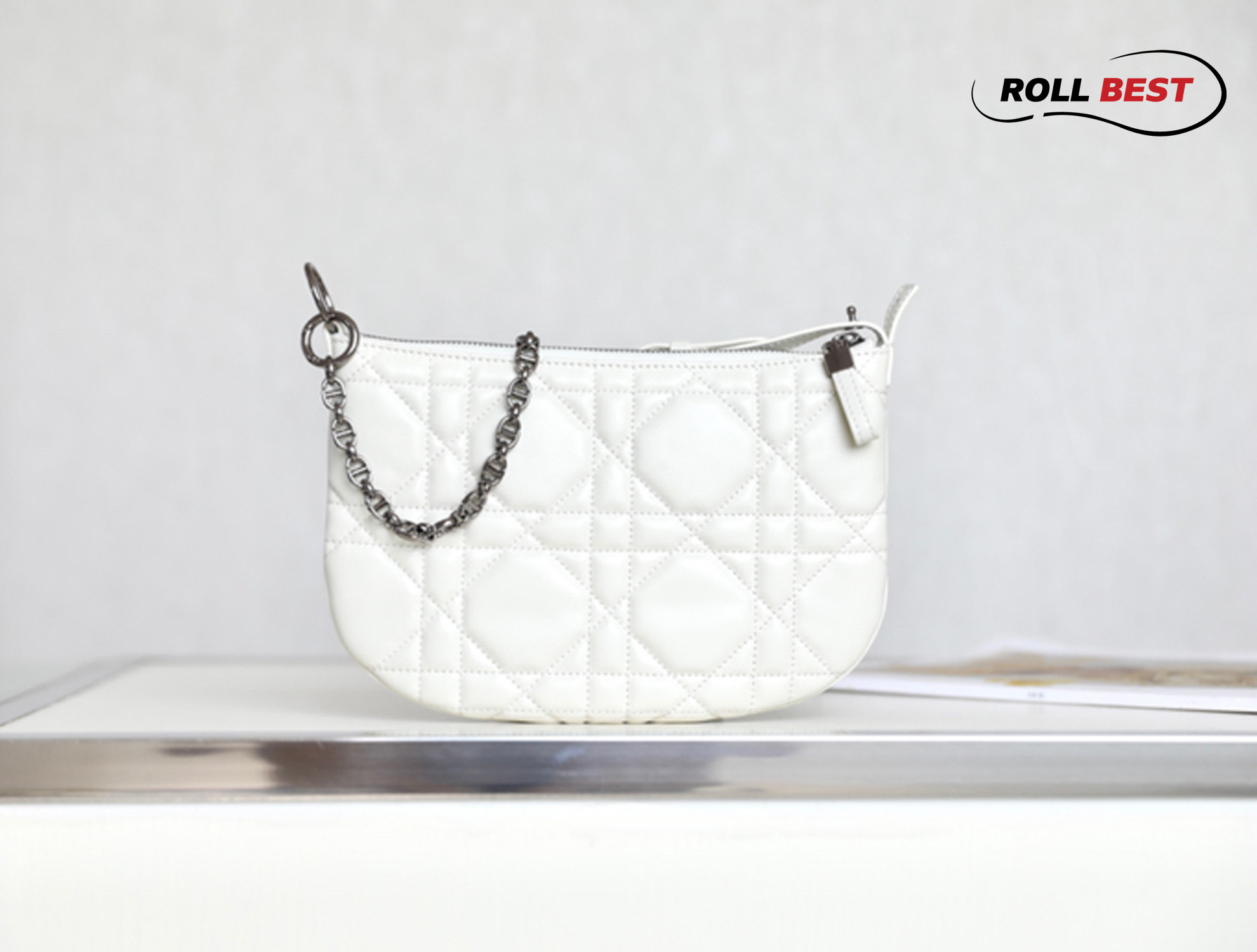 Túi Dior HandBags Mini Dior Caro Tulip Bag White