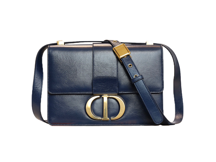 Túi Dior Indigo Blue 30 Montaigne Shiny Crinkled Lambskin Flap Bag