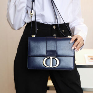 Túi Dior Indigo Blue 30 Montaigne Shiny Crinkled Lambskin Flap Bag