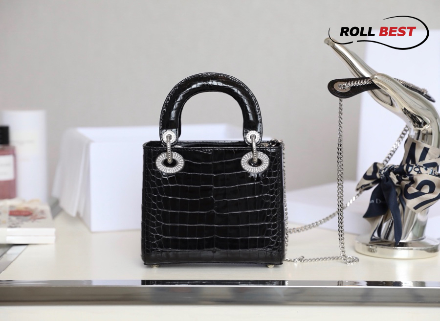 Túi Dior Lady Black Crocodile Bag
