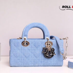 Túi Dior Lady D-Joy Bag Blue Cannage Denim