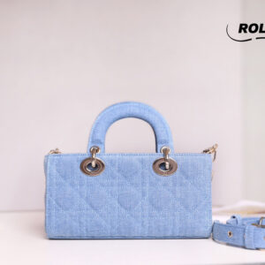 Túi Dior Lady D-Joy Bag Blue Cannage Denim