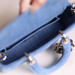 Túi Dior Lady D-Joy Bag Blue Cannage Denim