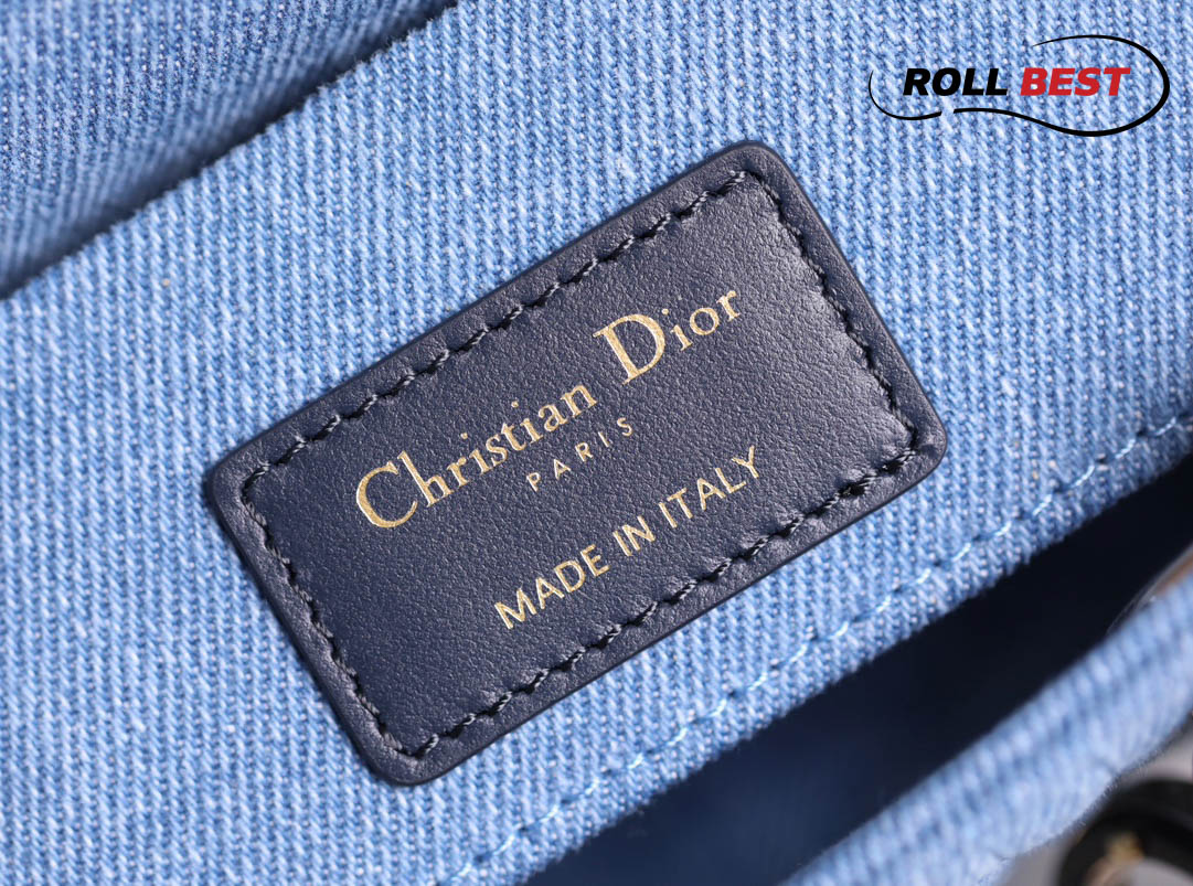 Túi Dior Lady D-Joy Bag Blue Cannage Denim