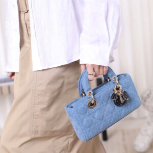 Túi Dior Lady D-Joy Bag Blue Cannage Denim