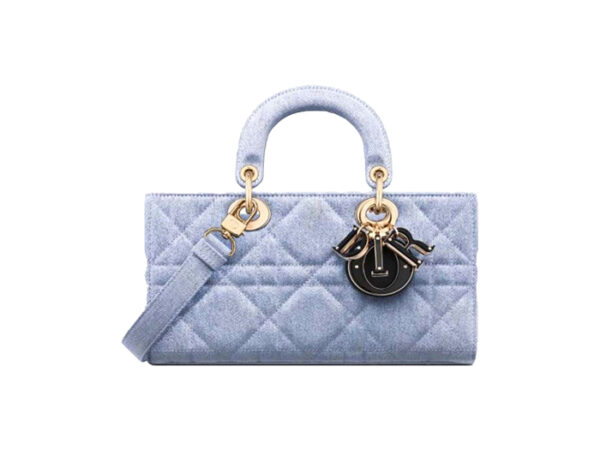 Túi Dior Lady D-Joy Bag Blue Cannage Denim