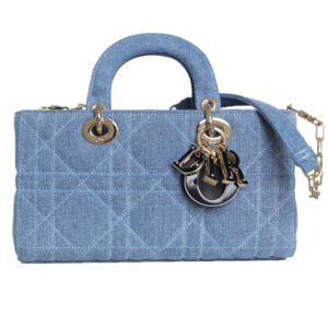 Túi Dior Lady D-Joy Bag Bright Blue Cannage Denim