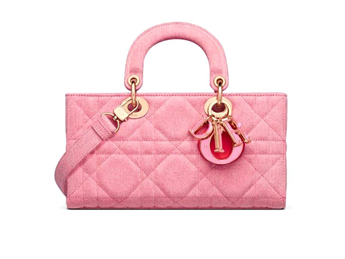 Túi Dior Lady D-Joy Bag Bright Pink Cannage Denim