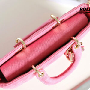 Túi Dior Lady D-Joy Bag Bright Pink Cannage Denim