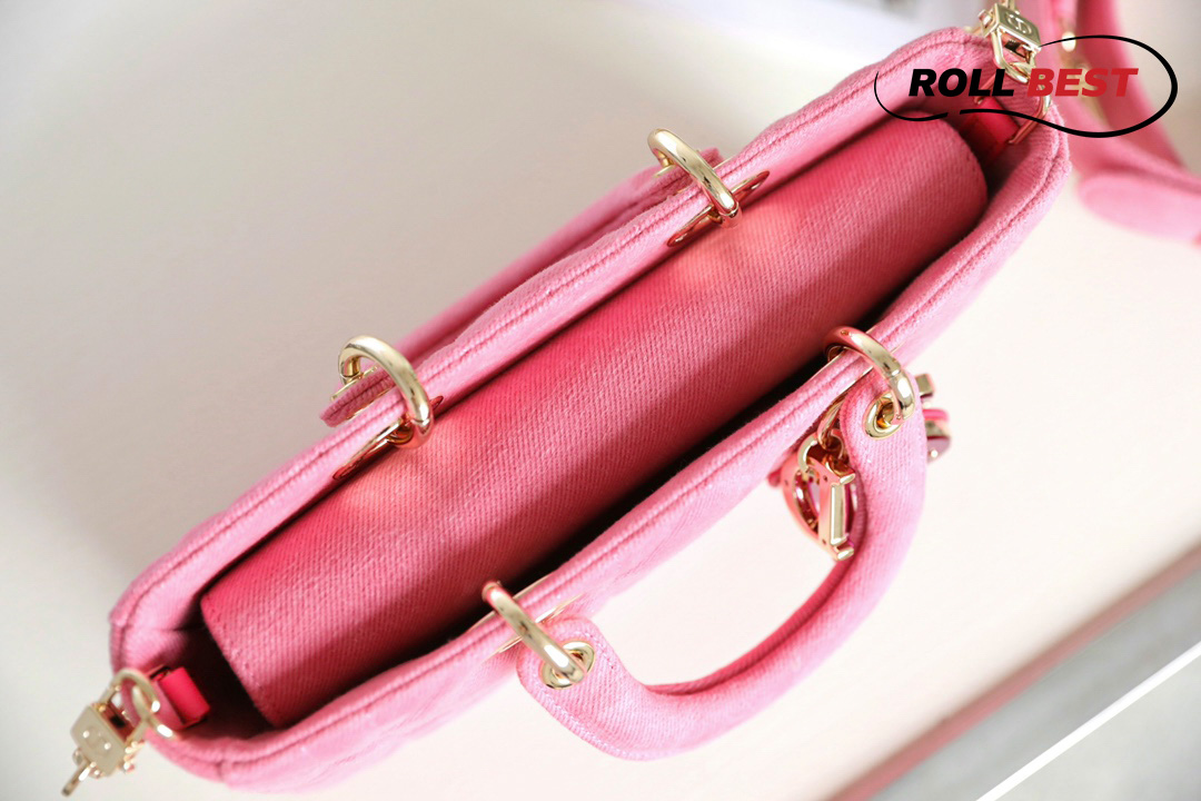 Túi Dior Lady D-Joy Bag Bright Pink Cannage Denim