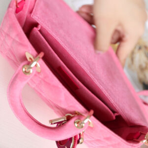 Túi Dior Lady D-Joy Bag Bright Pink Cannage Denim