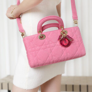 Túi Dior Lady D-Joy Bag Bright Pink Cannage Denim