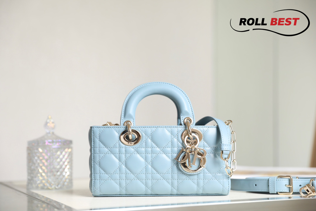 Túi Dior Lady D-Joy Bag Horizon Blue Cannage Lambskin