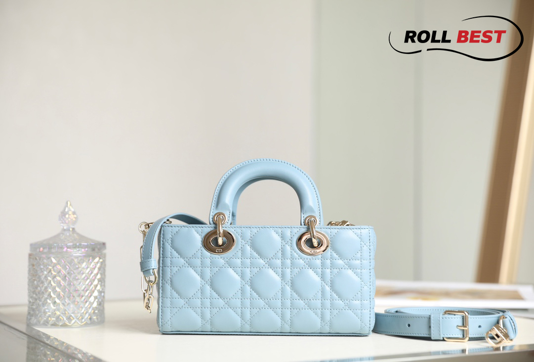 Túi Dior Lady D-Joy Bag Horizon Blue Cannage Lambskin