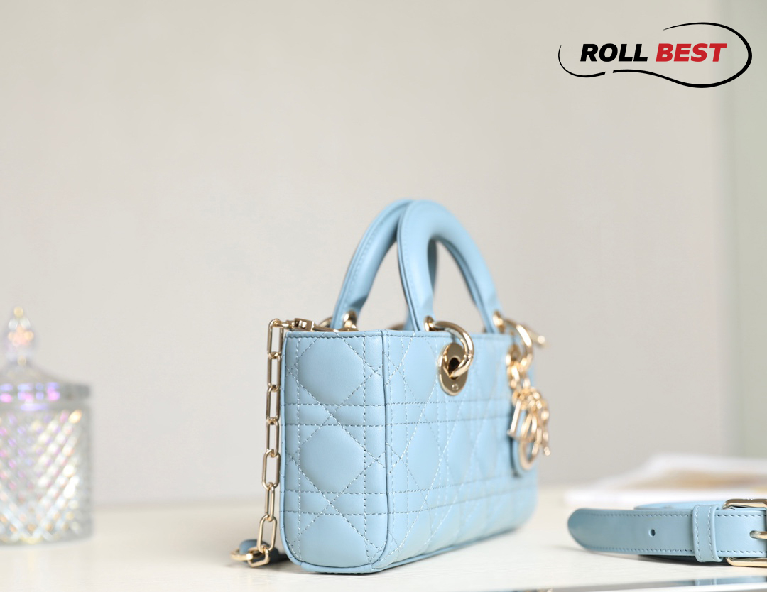 Túi Dior Lady D-Joy Bag Horizon Blue Cannage Lambskin