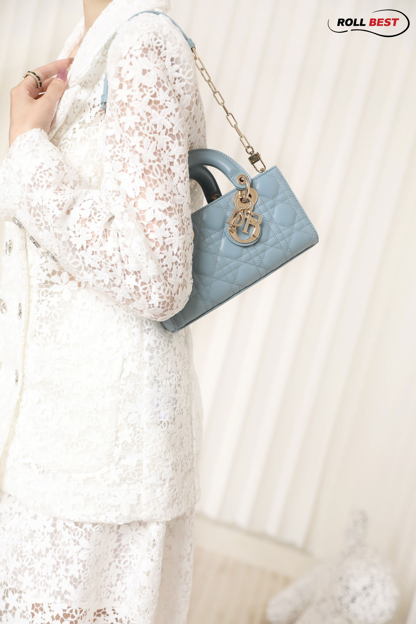 Túi Dior Lady D-Joy Bag Horizon Blue Cannage Lambskin